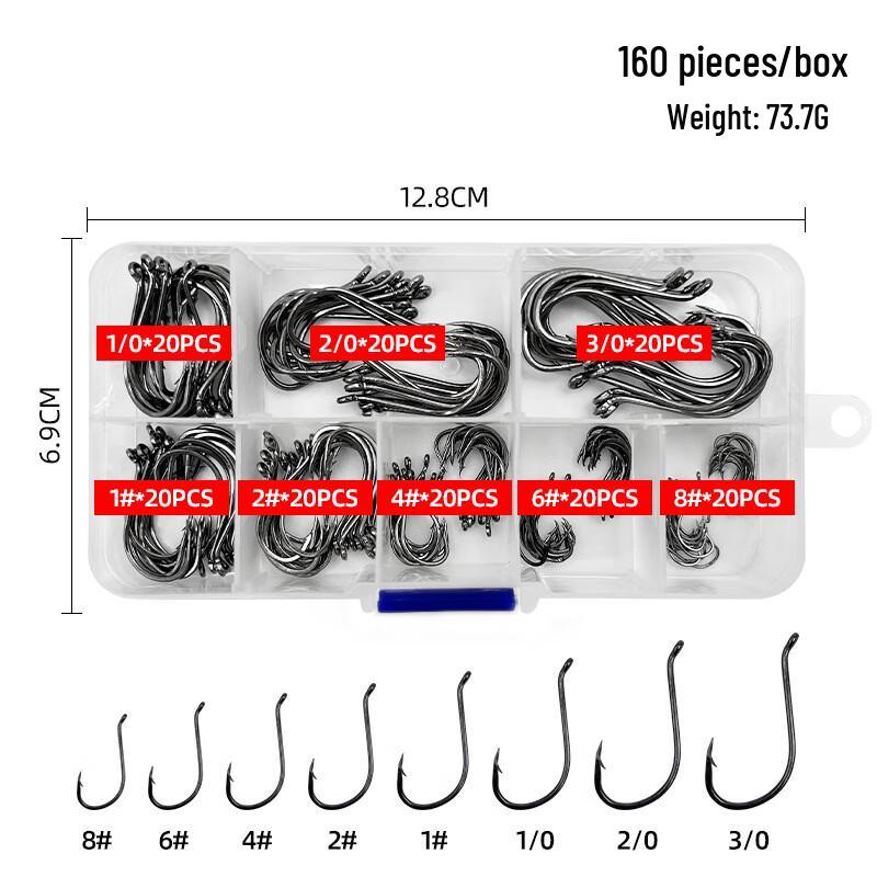 Barbed Bent-Mouth Sea Fishing Hooks