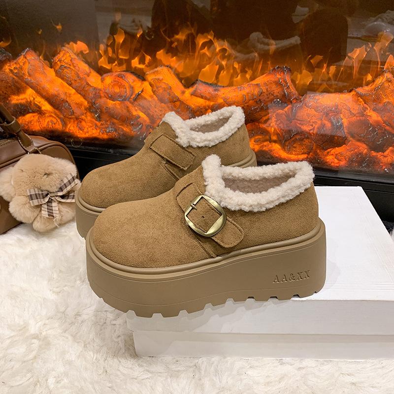 

Women s thick bottom winter fur mouth fur one lightweight warm anti cold padded snow boots non-slip wear casual sneakers cotton boots Le Fu shoes 40
