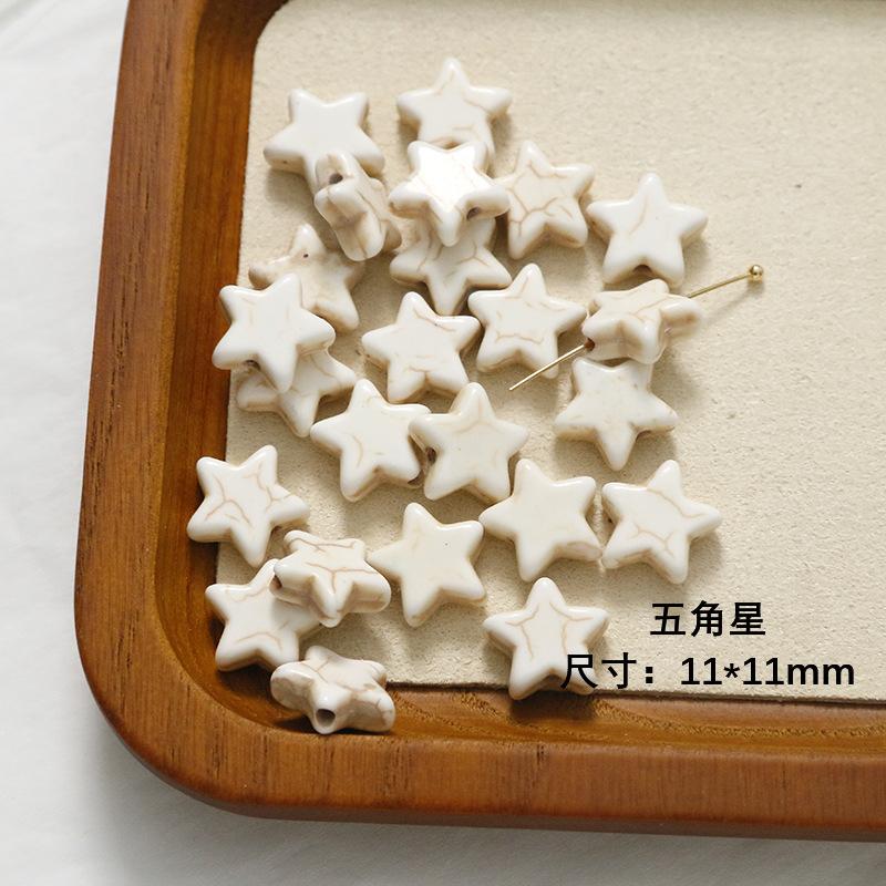 

10 шт., белая бирюзовая имитация трехмерного черепа, голова морской звезды, прямое отверстие, расшитая бисером прокладка, материал браслета «сделай сам», кулон