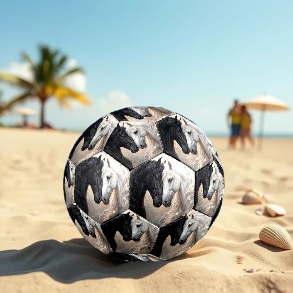 1pc Horse Affection Fantasy Theme Soccer Ball Football, Size 5, Lightweight PVC, Durable Outdoor Training Soccer Ball, Gift M61447