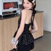 Polka Dot Halter Ruffle Vest Top V-neck Women Camisole Comfortable Sleeveless Crop Top  Streetwear