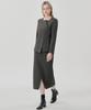 HYEYEONG KIM Cord Set Tailored H-Line Maxi Skirt - Charcoal Khaki