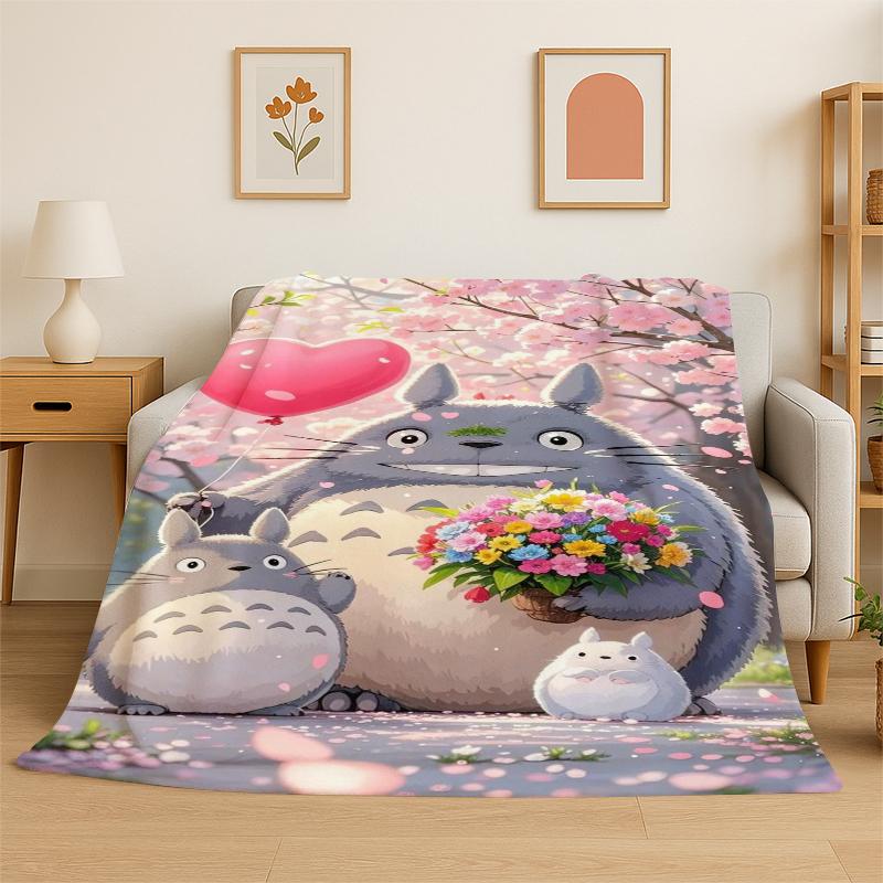 Klassische T-Totoro Cartoon Niedliche Flanelldecke Weiche Warme Überwurfdecke für Schlafzimmer Wohnzimmer Bett Reisen Camping Picknick Kind