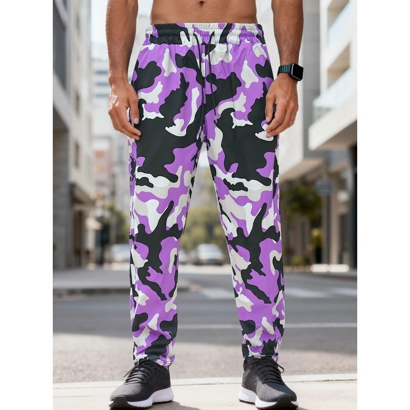 Autumn and winter camouflage printed trousers woven pockets loose casual sports jogging pants