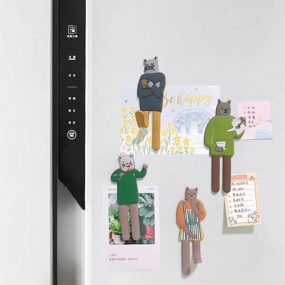 Creative Cartoon Fridge Magnets 3D Animal Phone Holder Funny Fridge Magnetic Hook  Home Decoration