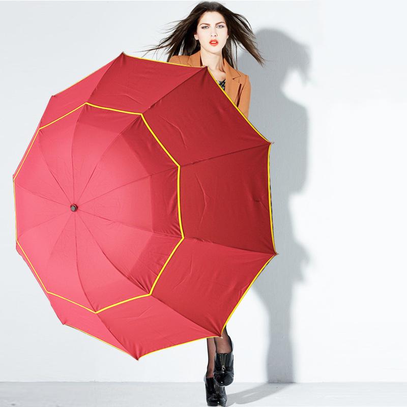 130cm Big Top Quality Umbrella Men Rain Woman Windproof Large Paraguas Sun 3 Floding Big Umbrella Outdoor Parapluie