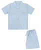 [Pink Zone] Unisex Blaine Stripe Blue Short-Sleeve Collar Pajama Set [Shipped from Korea] 100% Authentic