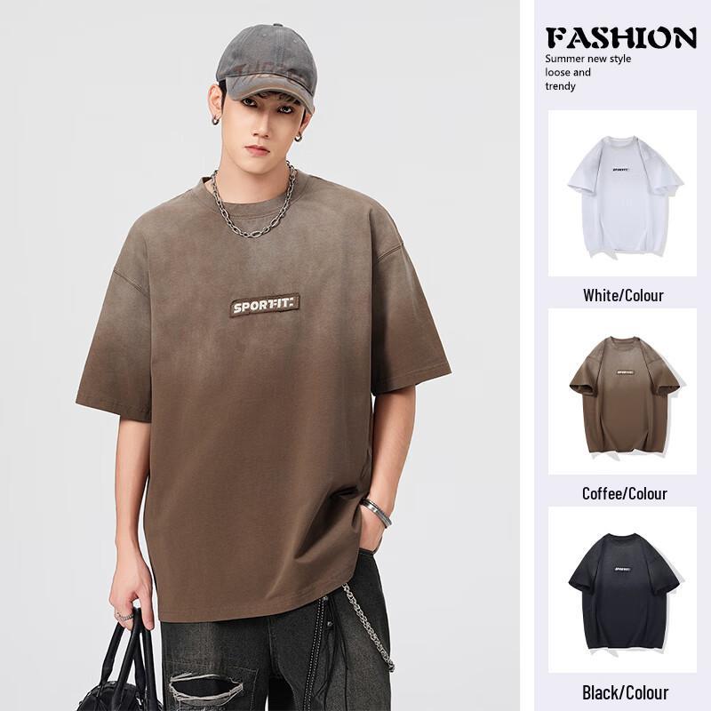 

VUUG Men s Gradient Loose Short-Sleeve T-Shirt L