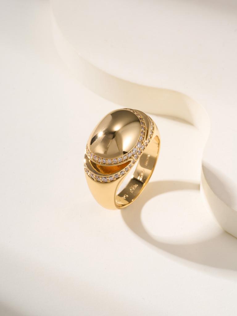 Little Golden Egg Double Color Ring Exquisite Craftsmanship Non Fading and Non Allergic Gift Jewelry