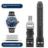 21 22mm Armband Retro Echtes Leder Nieten Armband Für IWC Big Pilot Spitfire Mark18 Vintage Braun Schwarz Blau Rindsleder Uhrenarmband