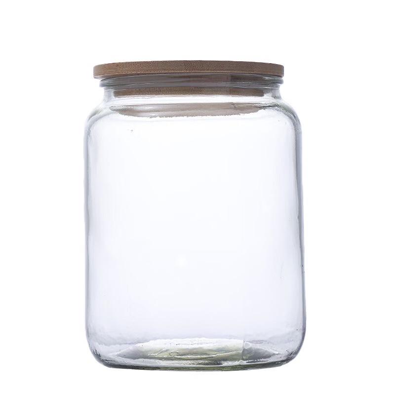 ZISIZ Bamboo Lid Glass Storage Jar