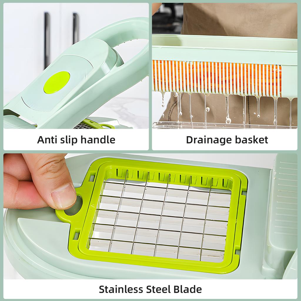 Vegetable Chopper Food Slicer 15 In 1 Multifunctional Kitchen Vegetable Slicer Dicer Cutter with 9