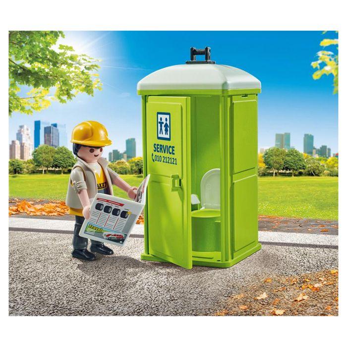 Jouet - PLAYMOBIL - 71435 - Toilettes mobiles - Avec personnage - 10 pièces - Dès 4 ans