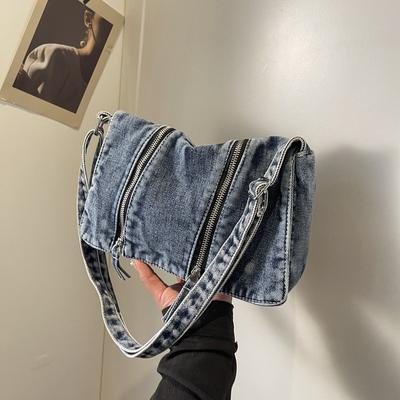 Džínová kabelka Crossbody Dámská kabelka přes rameno s velkou kapacitou Messenger Bag