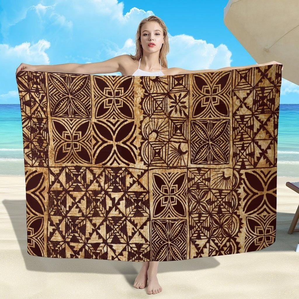 Summer Lightweight Women'S Sarong Shawl Polynesian Customizable Pattern Beach Essential Sun And Windproof Cape