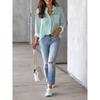 Pocket Button Up Shirts Loose Casual Long Sleeved Women’s Blouses & Shirts