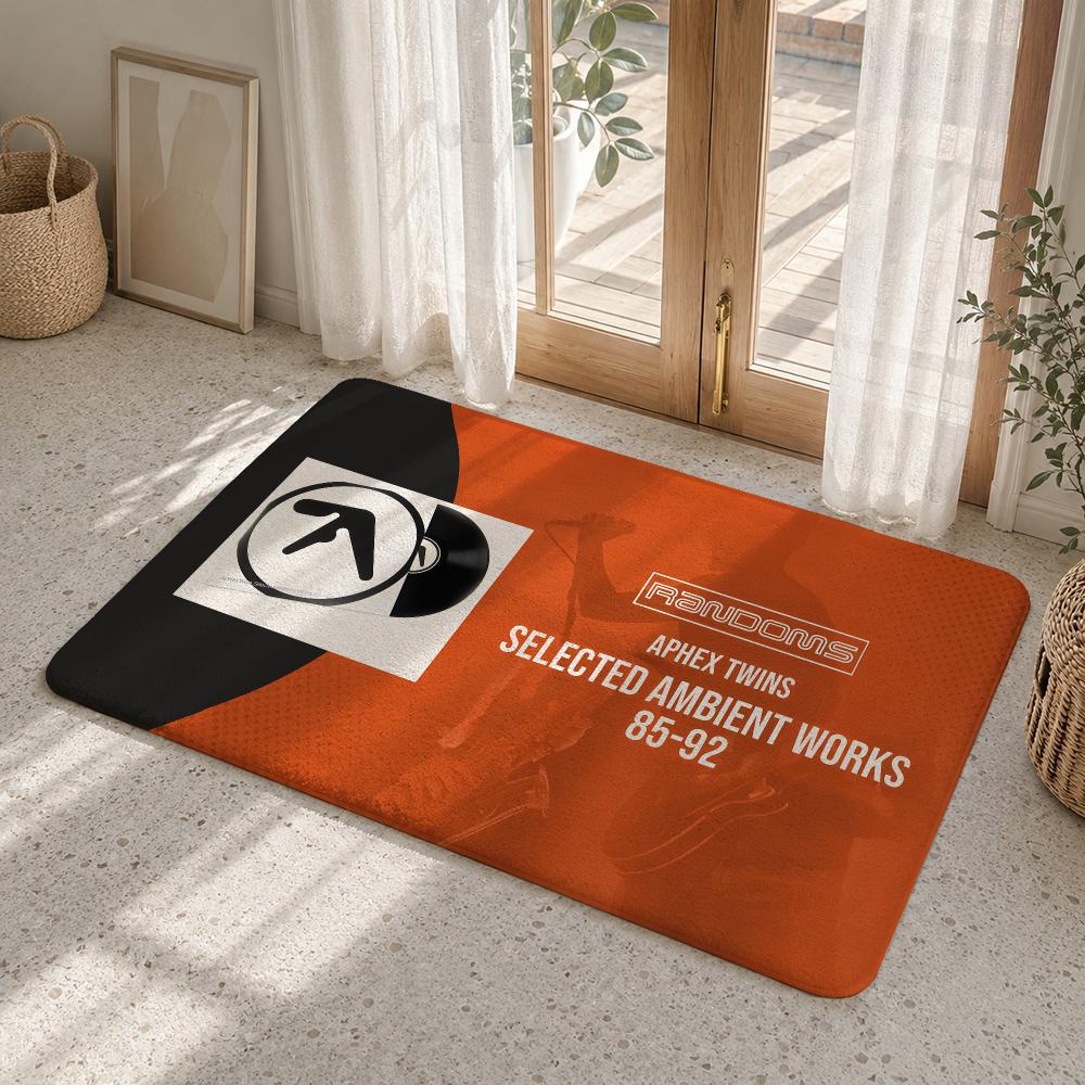 A-Aphex T-Twin Music Floor Mat Flannel Rug Non Slip Absorbent Soft Washable For Entryway Hallway Bathroom Kitchen Decor