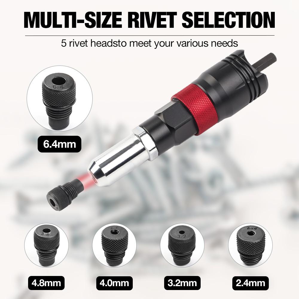 Portable Electric Rivet Nut Adapter Insert Nut Riveting Tool Household Cordless Rivet Nut Gun Converter