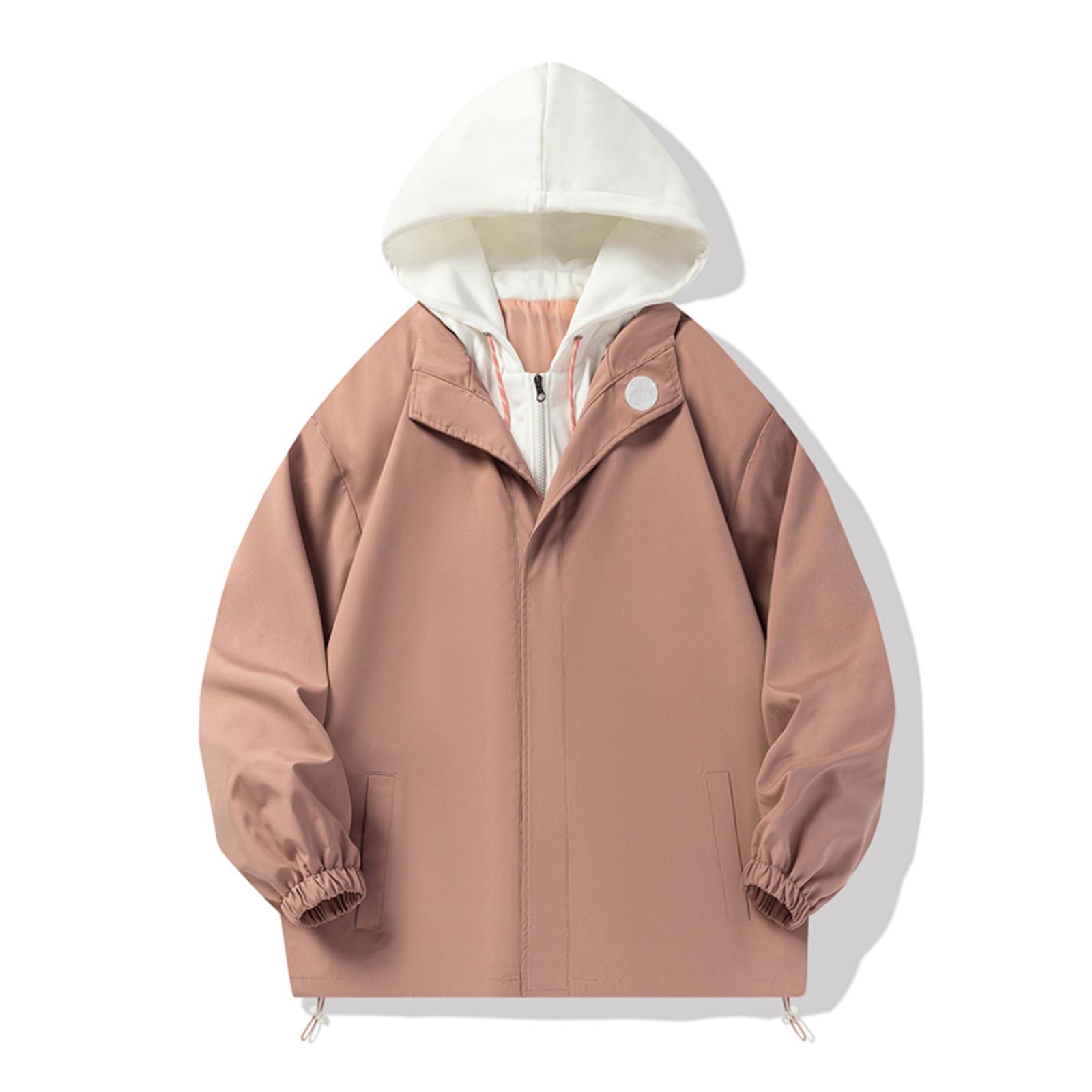 

Спецодежда Куртка Мужская с капюшоном на молнии Модная повседневная мужская одежда L розовый