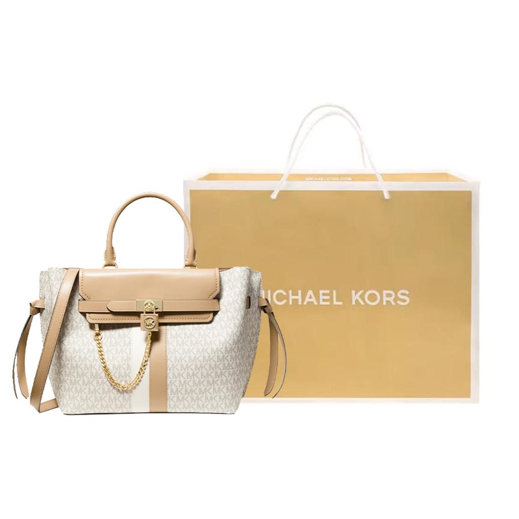 New MICHAEL KORS Leather Crossbody Bags Handbags Large Size Women's Vanilla White/Camel 30S2G9HS7B-170