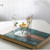 Simple glass cup, Japanese style creative casual cup, high borosilicate glass floral glass cup, milk cup, ins wind cup