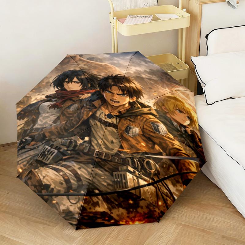 1PC Attack Titan Automatic Umbrella - Suitable Travel Outdoor Portable Umbrella Birthday Gift Daily Essentials