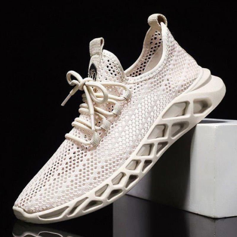 Moda Verão Homens Tênis Malha Sapatos Casuais Lac-up Sapatos Masculinos Leves Sapatos Vulcanizados Tênis de Caminhada Zapatillas Hombre