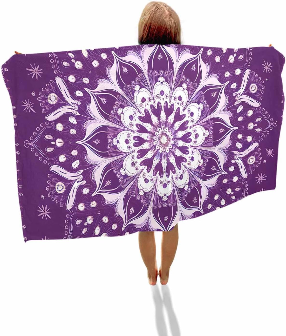 

Bohemian Farmhouse Boho Floral Microfiber Oversized Beach Towels, 250 GSM Absorbent Lightweight Quick-Dry Sand Free Large Beach W30*H60(CM)