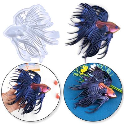 Betta Fish Silicone Mold Handmade 3D Fish Epoxy Resin Casting Mold Fighting Fish Figurine Decoration Making Mold DIY Craft
