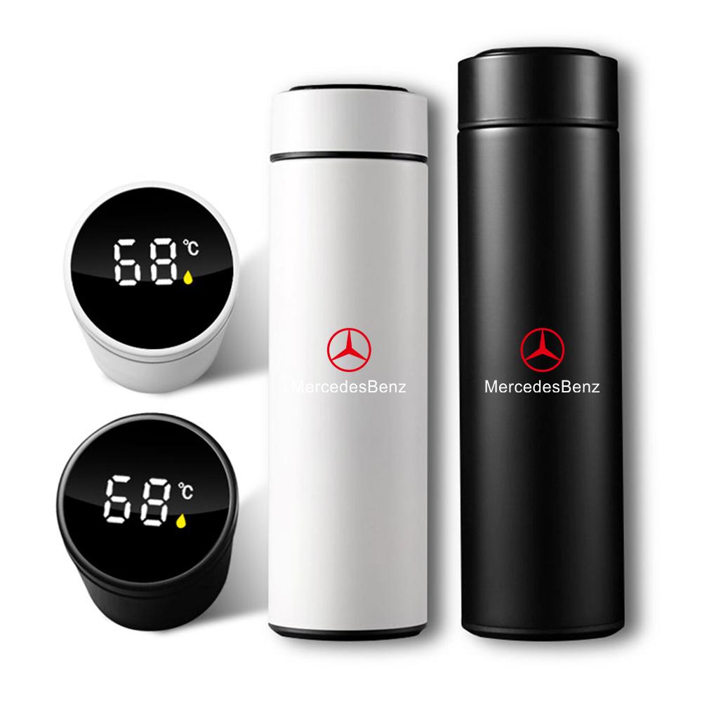 

Hot Car Sticker 1PC 500ml Car Stainless Smart Thermos Mug Intelligent Temperature Display Bottle for Mercedes Benz AMG W177 W190 Black