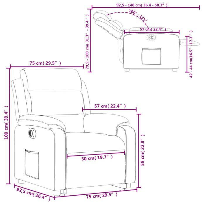 VidaXL Electric Recliner, Relaxation Chair with Backrest, Seat with Armrests, TV Armchair for Living Room 3205006