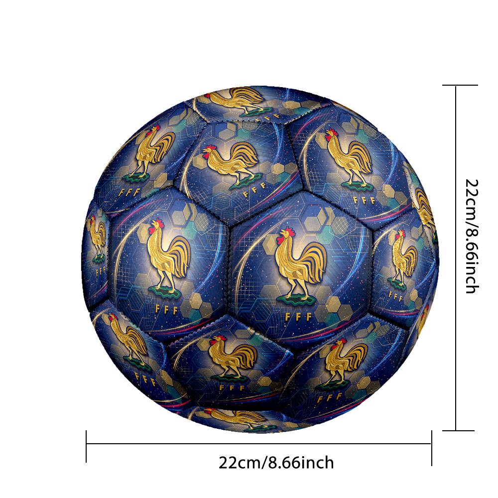 Pallone da Calcio Misura 5 Stampato France Football Resistente all'Usura Standard per Allenamento Adulti Regalo per Fan per Partite Sportive Indoor Outdoor