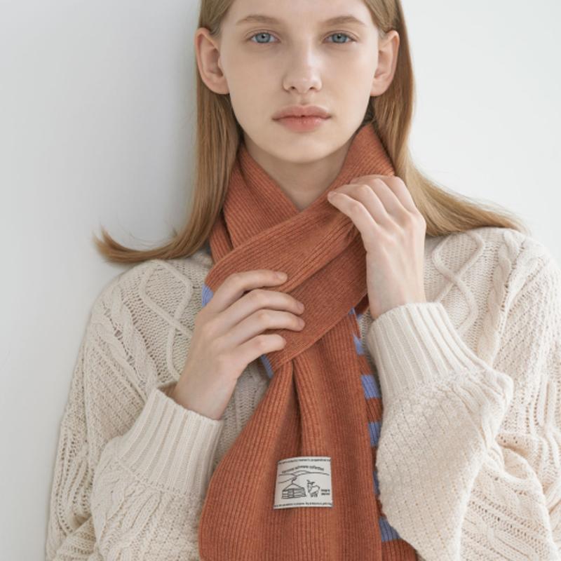 

Merrycoop by Goodneighbors [22FW] Merrycoop Playwool Cashmere Stripe Scarf BROWN single type