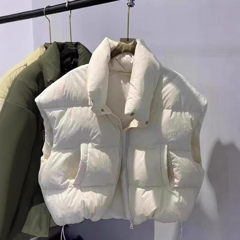 Autumn and winter new vest women's fashion coat loose vest warm short hooded vest outside