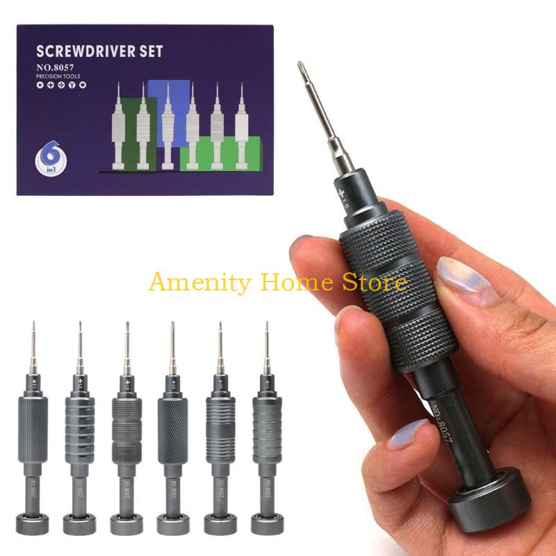 F26C 6Pcs Mini Precisions Screwdriver Set, Small Screwdriver Set for Electronics, Toy, Computer, Watch Repair