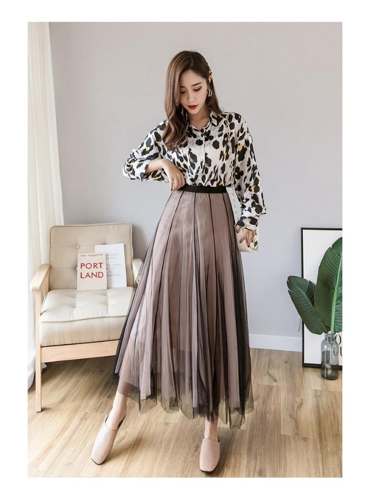 

Юбка из газовой ткани Color Collision, женская юбка-бюстье, весенняя тонкая юбка-полуюбка с высокой талией, супер-фея, сетчатая юбка в длинном разрезе, длинная фея, юбка 90cm