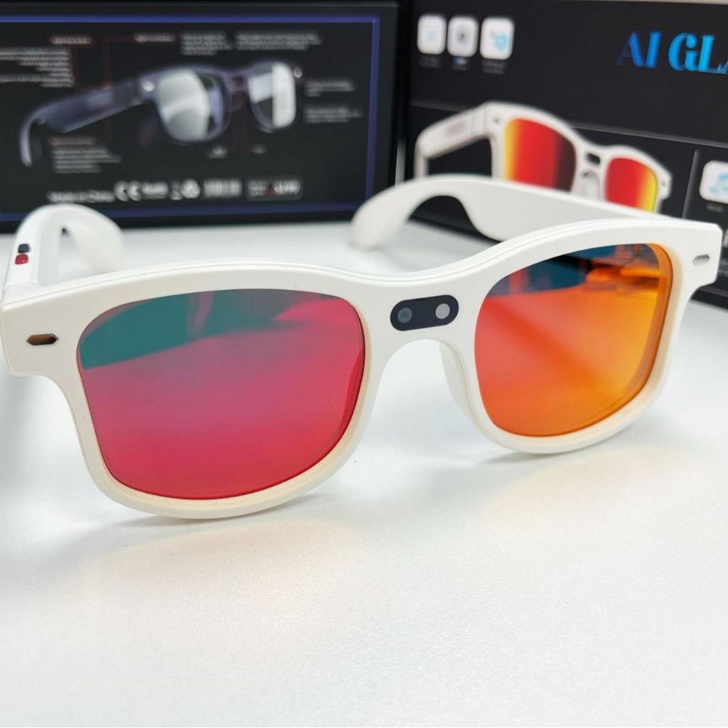 AIMB-G3 Inteligentne Okulary AI Połączenie Bluetooth Kamera Wideo Soczewki Zmieniające Kolor Blokujące Niebieskie Światło Inteligentne Okulary Moda Proste Okulary do Fotografii Ulicznej