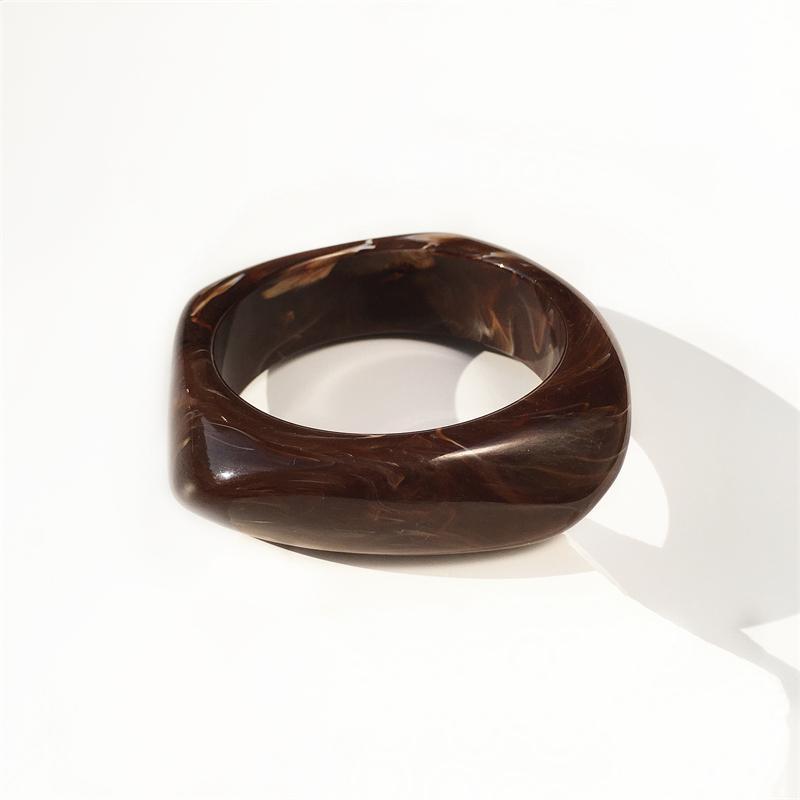 

UJBOX 63/65mm Size Irregular Square Acrylic Bangle Bracelet for Women Vintage Wedding Party Jewelry Waterproof