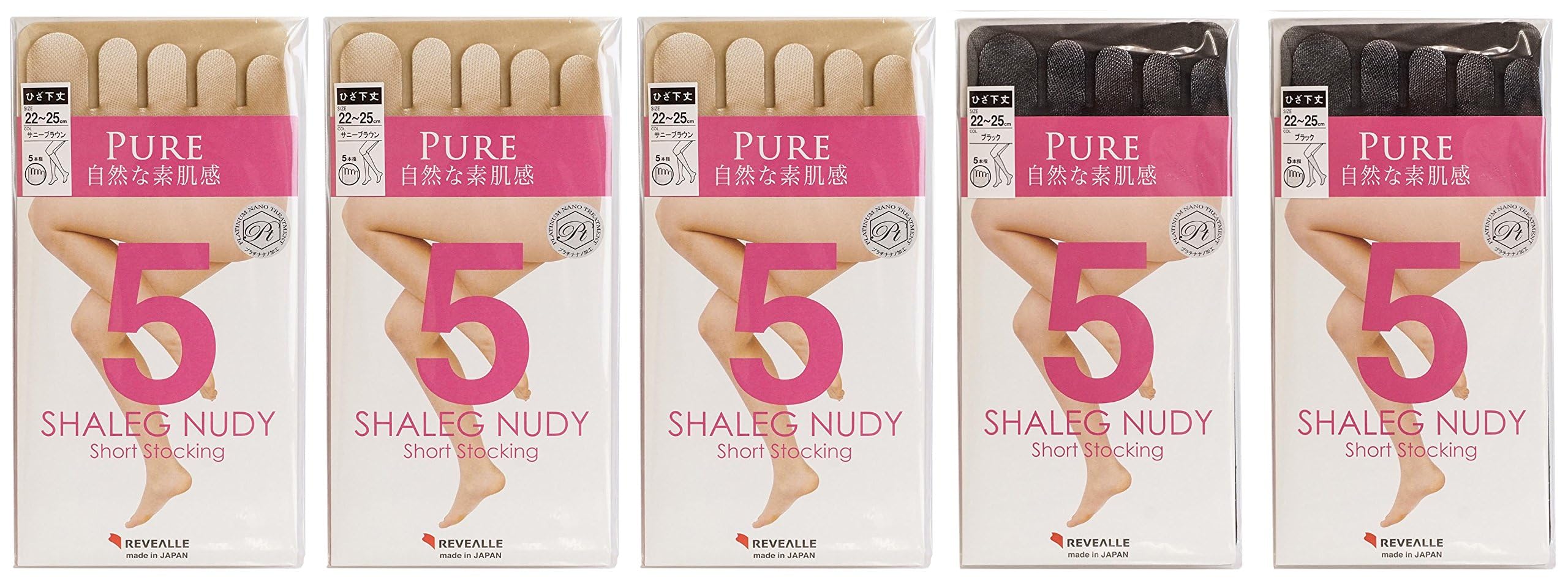 

Mochihada Revual Support Размеры Сделано оптом Красивые ноги Номер 3 2 5 пар Пятипалые гольфы до колена, PURE, Тип, 22-25 см, Япония, Женские,