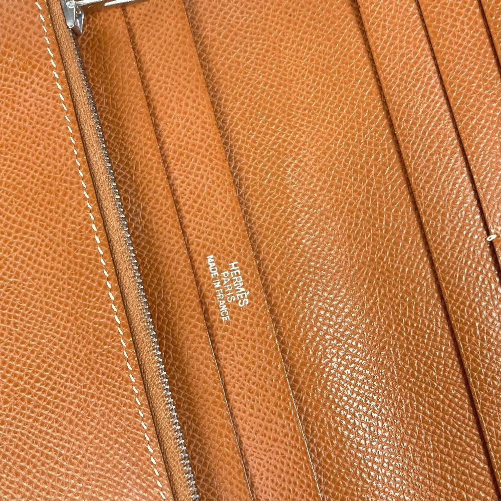 HERMES Zip Around Travel Case Azap combine Long wallet Long Wallet Leather Gold