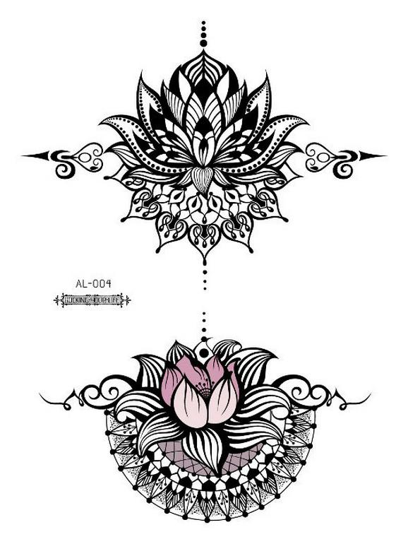 Naklejka tatuażowa wodoodporna Rekalong Goddess Floral na ramię i klatkę piersiową