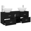 Bathroom Furniture Set 3 Pcs Black 129 X 44.5 X 80 Cm