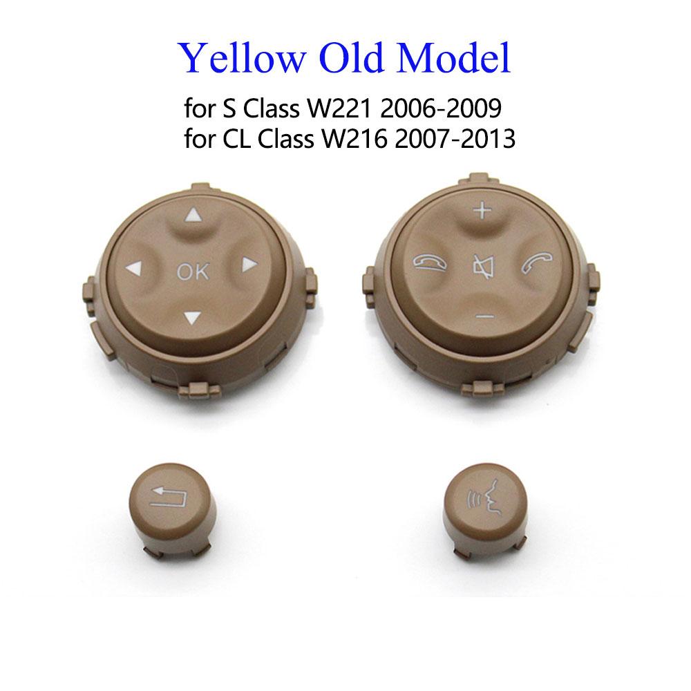 

W221 W216 Автомобильный многофункциональный черный руль с кнопочной крышкой, ключи для Benz S CL Class S280 S300 S350 S400 S600 2006 Yellow OLD