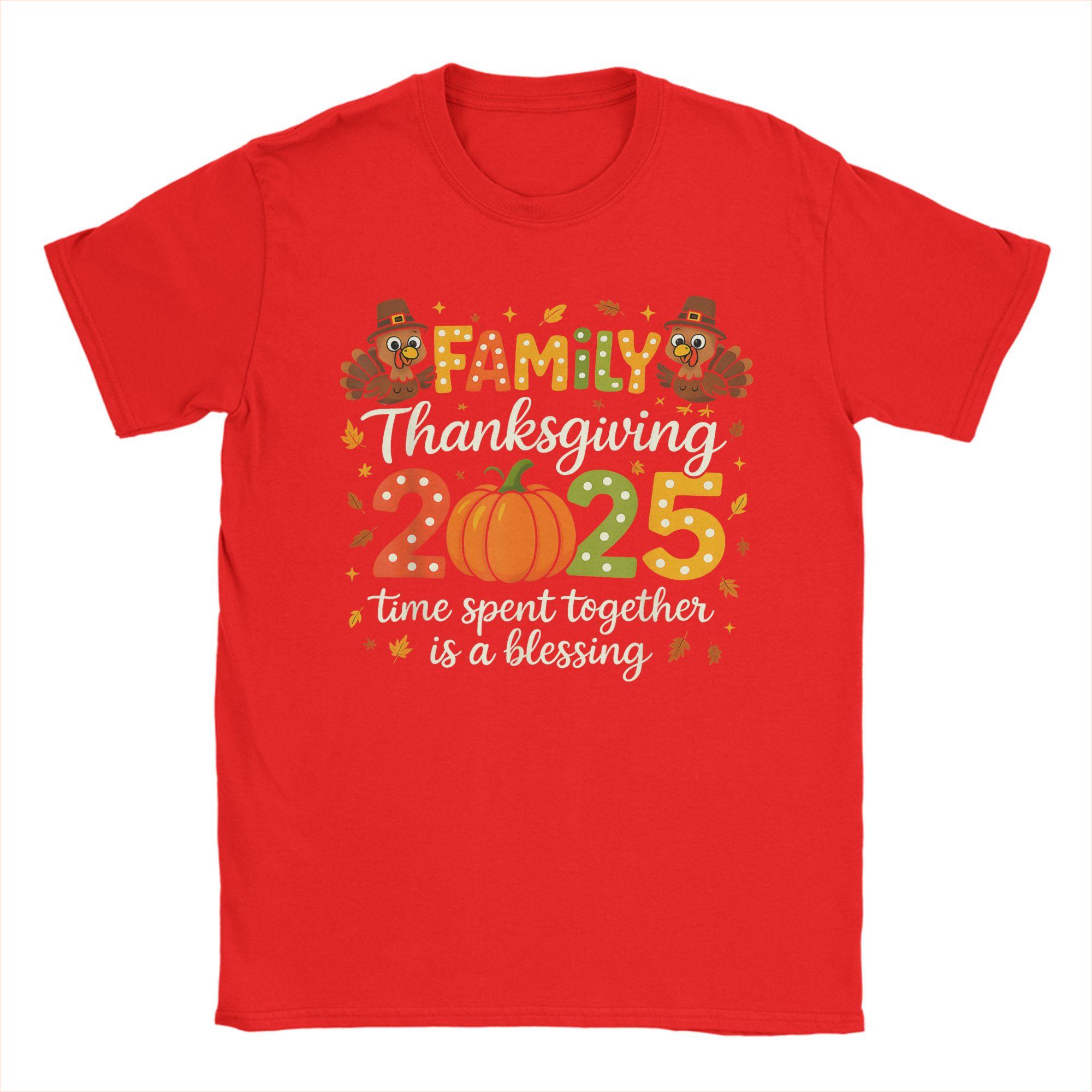 Men s Family Time Spent Together is A Blessing Thanksgiving 2025 T Shirt Clothes Fun Short Sleeve Round Collar Tee Shirt Summer S