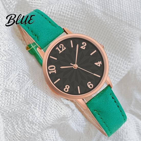 Alloy Case Watches Women Faux Leather Strap Watch Round Dial Quartz Casual Formal Wristwatch Ladies Wristwatch Gifts for Her