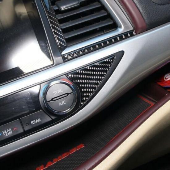For Toyota Highlander 2014- Real Carbon Fiber Console AC Switch Cover Trim