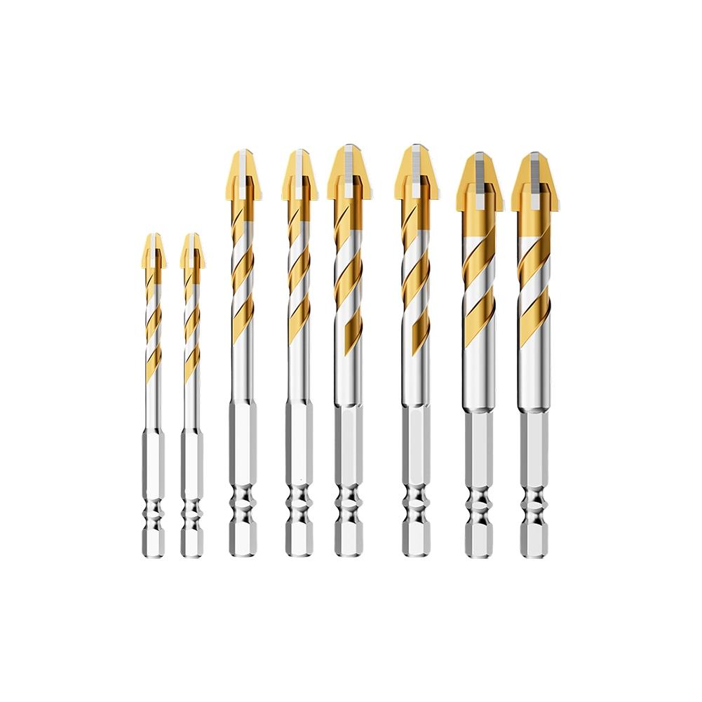 2PCS Alloy Eccentric Drill Bit Set with 9 Blade Design for Concrete and Marble Minimized Vibration for Comfortable Use