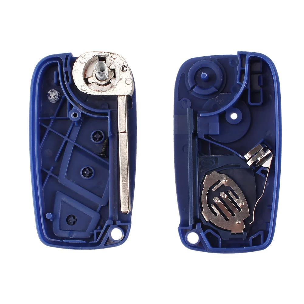 Autoschlüsselhülle für Fiat 500 Punto Stilo Ducato Panda Doblo Bravo 2/3 Tasten Klappbarer Fernbedienungsschlüssel Unbearbeitete Schlüsselkappe