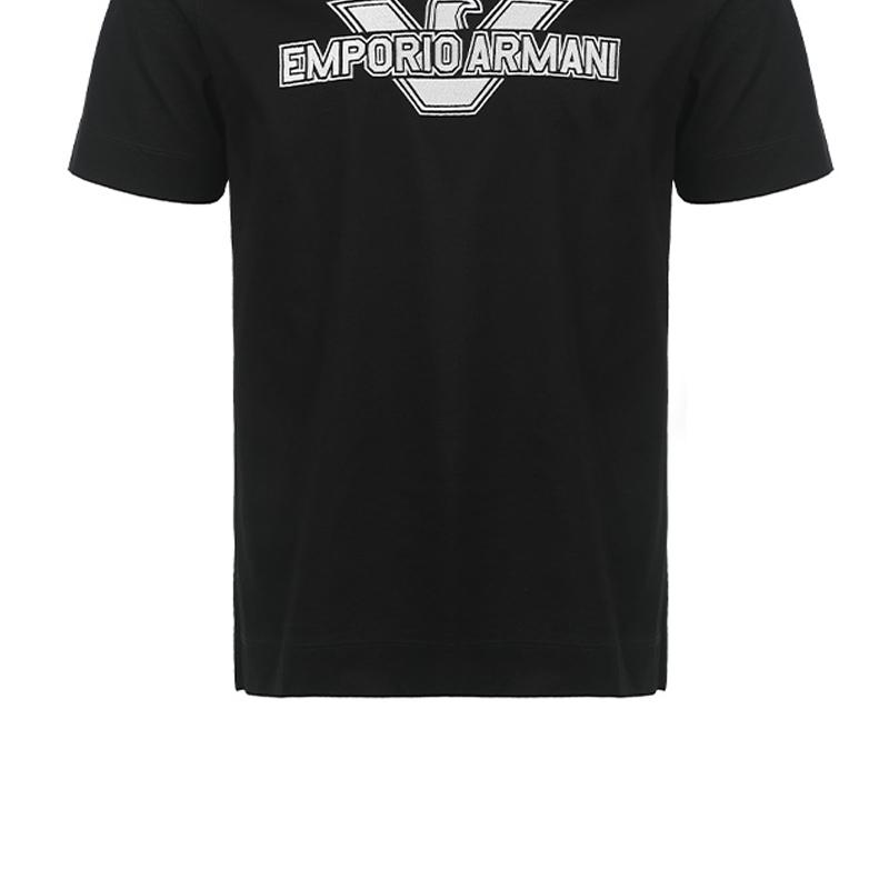 Emporio Armani SS23 Logo Print Detail Short Sleeve T-Shirt Men Tops Black 3R1TU8-1JSAZ-0999
