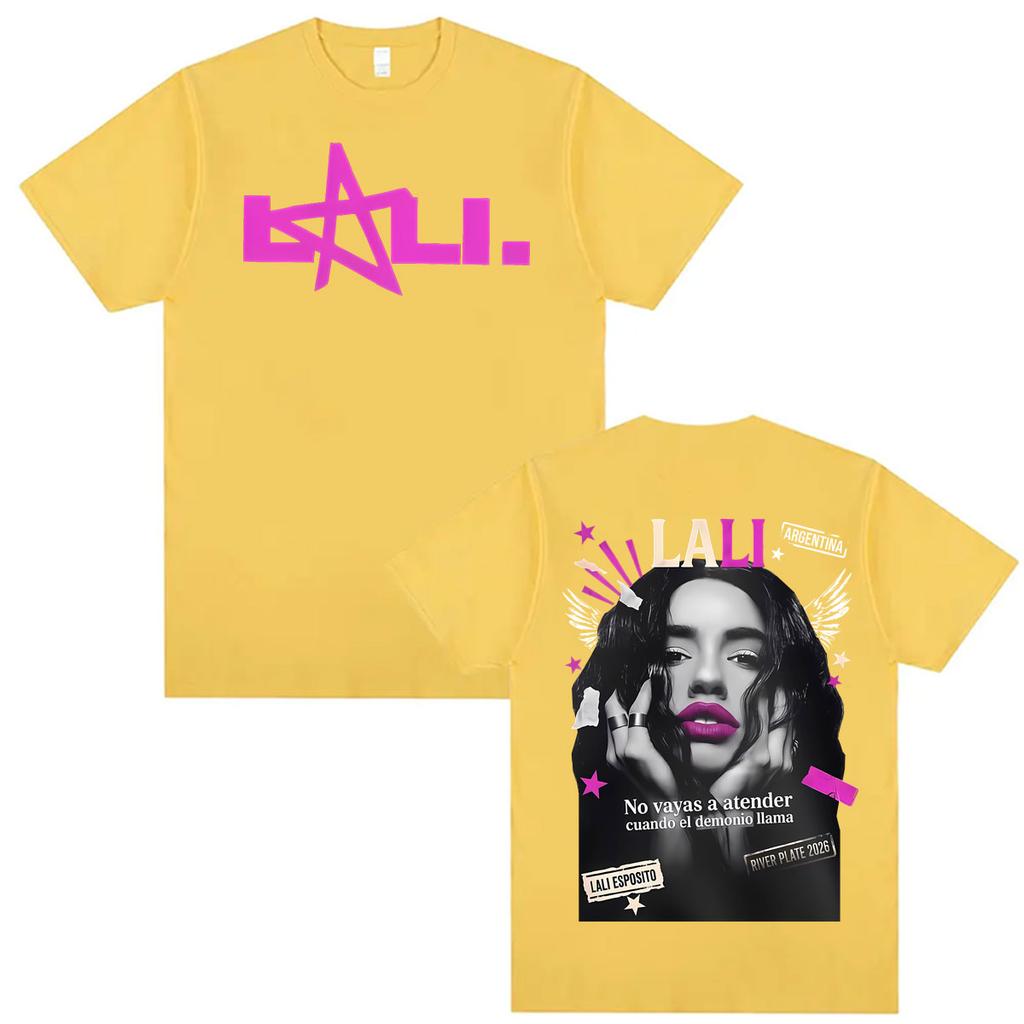 Singer Lali Esposito LA QUE LE GANA AL TIEMPO 2026 Tour Print T Shirt Unisex Women Hip Hop Punk T Shirts Casual 100 Cotton T Shirt